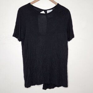 Cheap Monday Black Cutout Back Short Sleeve T Shirt, sz M